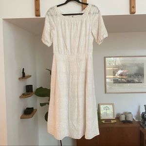 KATE SPADE OFF THE SHOULDER EYELET DRESS